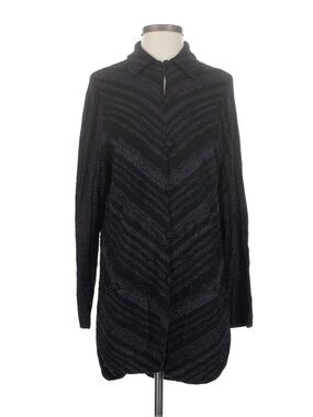 Vintage Brenda French for French Rags Chevron Jacket Size S Black/Purple 80s/90s